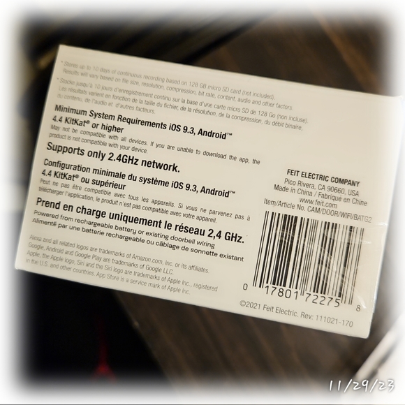 Feit Electric Smart Wired Smart Video Doorbell in White - Picture 7 of 9